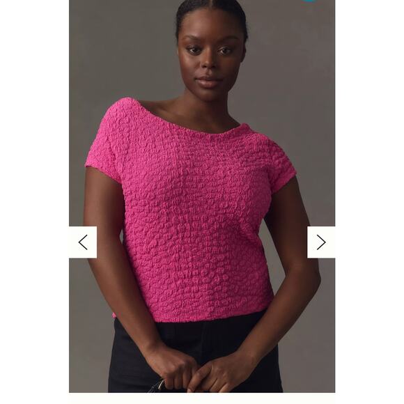 Maeve by Anthropologie Socialite Popcorn Tee Size XL Pink - Picture 1 of 12